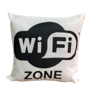 Capa de Almofada 40cm X 40cm Estampa Divertida - Wi-fi