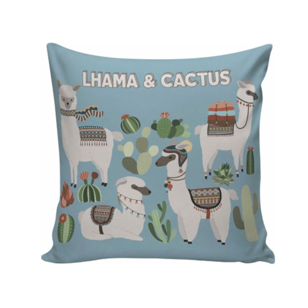 Capa de Almofada 40cm x 40cm NSW Print Decorativas - Lhama Azul Capa de Almofada 40cm x 40cm NSW Print Decorativas - Lhama Azul