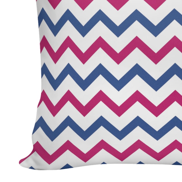 Capa de Almofada 40cm x 40cm NSW Print Decorativas - Zig Zag Rosa/Azul