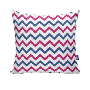 Capa de Almofada 40cm x 40cm NSW Print Decorativas - Zig Zag Rosa/Azul