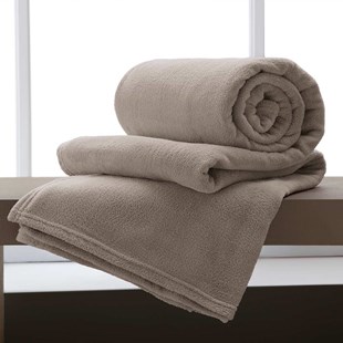 Cobertor de Microfibra Casal Home Design Corttex Lisa - BEGE