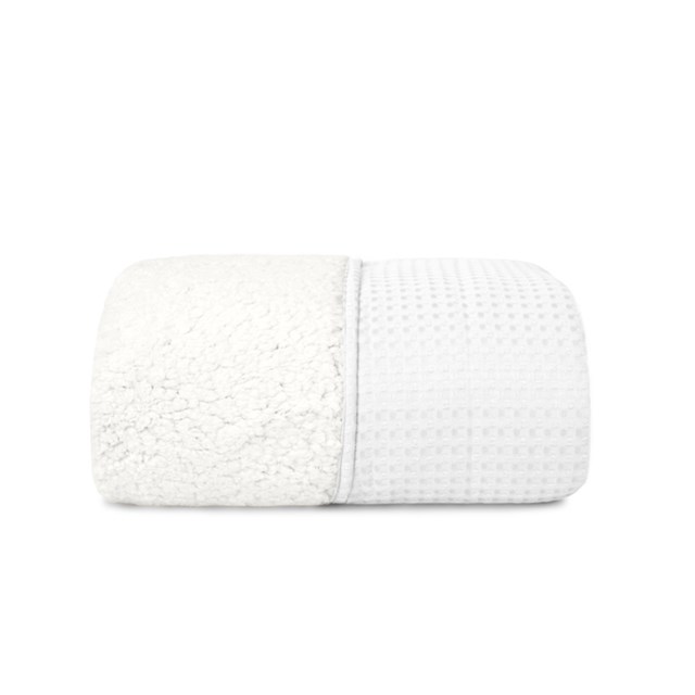 Cobertor Piquet c/ Sherpa Dupla Face Lavive - Branco (confira tamanhos disponíveis)