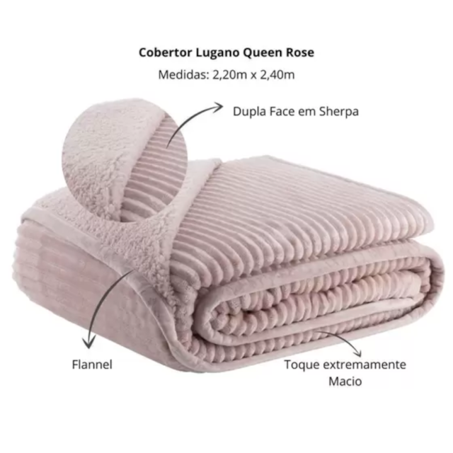 Cobertor Queen Blanket Lugano Dupla Face 2,20m X 2,40m Kacyumara - Fend