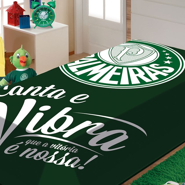 Cobertor Raschel Solteiro 1,50m x 2,20 Estampas Time Jolitex - Palmeiras