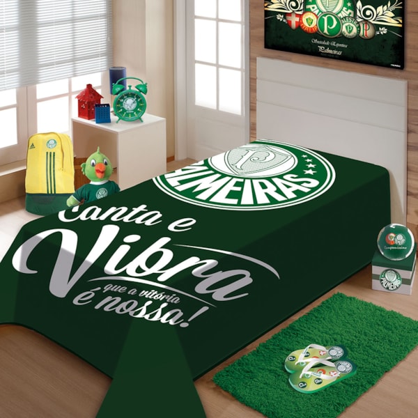 Cobertor Raschel Solteiro 1,50m x 2,20 Estampas Time Jolitex - Palmeiras Cobertor Raschel Solteiro 1,50m x 2,20 Estampas Time Jolitex - Palmeiras