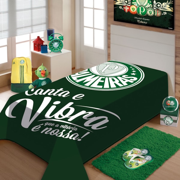 Cobertor Raschel Solteiro 1,50m x 2,20 Estampas Time Jolitex - Palmeiras