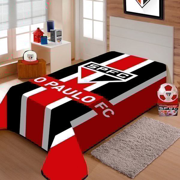 Cobertor Raschel Solteiro 1,50m x 2,20 Estampas Time Jolitex - São Paulo FC Cobertor Raschel Solteiro 1,50m x 2,20 Estampas Time Jolitex - São Paulo FC