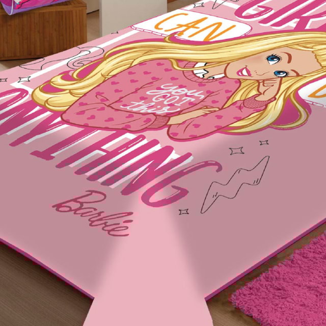 Cobertor Solteiro Raschel Plus 1,50 X 2,00m Juvenil Disney Jolitex – Barbie