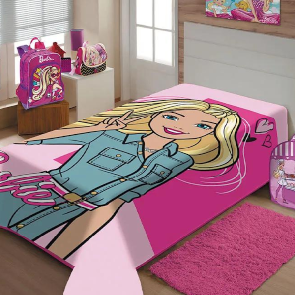 Cobertor Solteiro Raschel Plus 1,50 X 2,00m Juvenil Mattel Jolitex – Barbie Moda Cobertor Solteiro Raschel Plus 1,50 X 2,00m Juvenil Mattel Jolitex – Barbie Moda