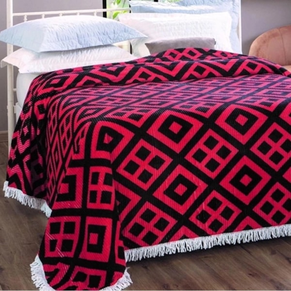 Colcha Casal Chenille Canelada 2,20 x 2,40m Jolitex- Gabriela Vermelho e preto Colcha Casal Chenille Canelada 2,20 x 2,40m Jolitex- Gabriela Vermelho e preto