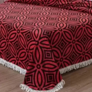 Colcha Casal Chenille Canelada Jolitex- Isadora Vermelho e preto