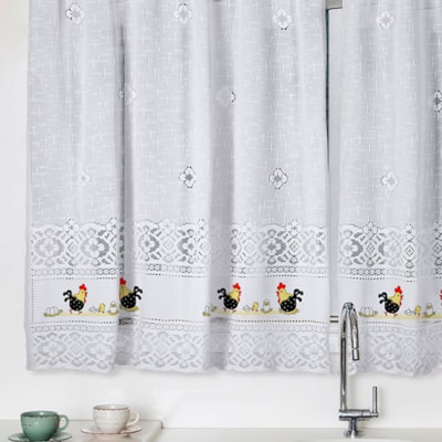 Cortina de Renda para Cozinha 2,00m x 1,20m Galinha Valência