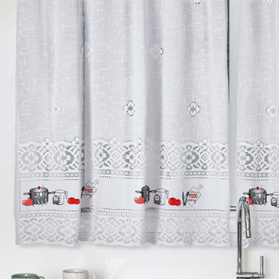 Cortina de Renda para Cozinha 2,00m x 1,20m Utensilos Valência