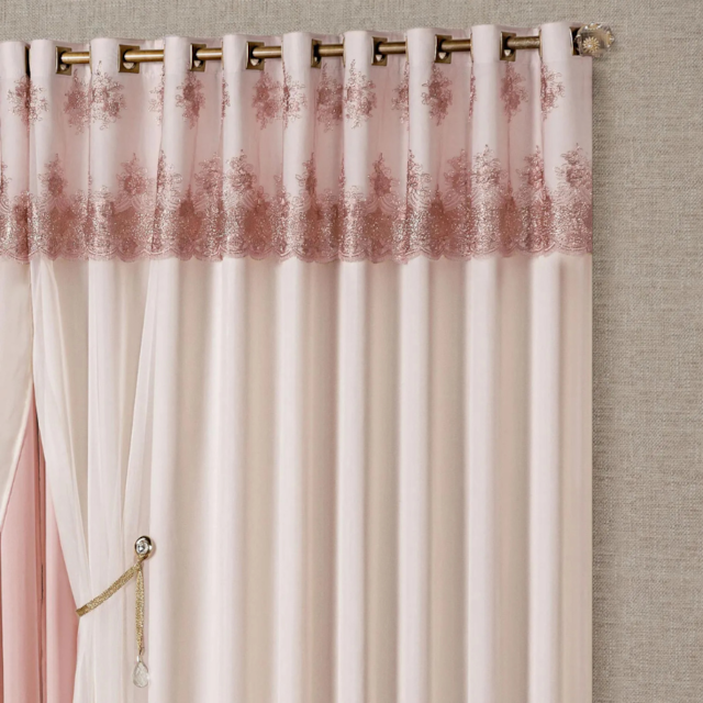Cortina Glenda 3,00m x 2,50m Decorativa - (Confira cores disponíveis)