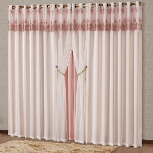 Cortina Glenda 3,00m x 2,50m Decorativa - (Confira cores disponíveis)