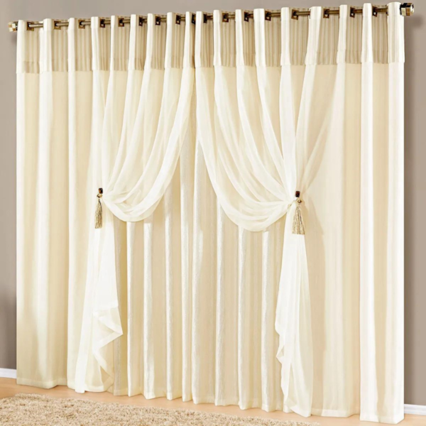 Cortina Lunna Com Voil 2,00m x 1,70m Decorativa - (Confira cores disponíveis) Cortina Lunna Com Voil 2,00m x 1,70m Decorativa - (Confira cores disponíveis)