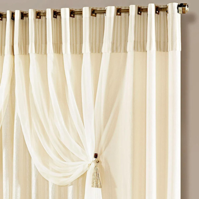 Cortina Lunna Com Voil 2,00m x 1,70m Decorativa - (Confira cores disponíveis)