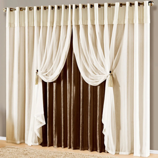Cortina Lunna Com Voil 3,00m x 2,50m Decorativa - (Confira cores disponíveis) Cortina Lunna Com Voil 3,00m x 2,50m Decorativa - (Confira cores disponíveis)