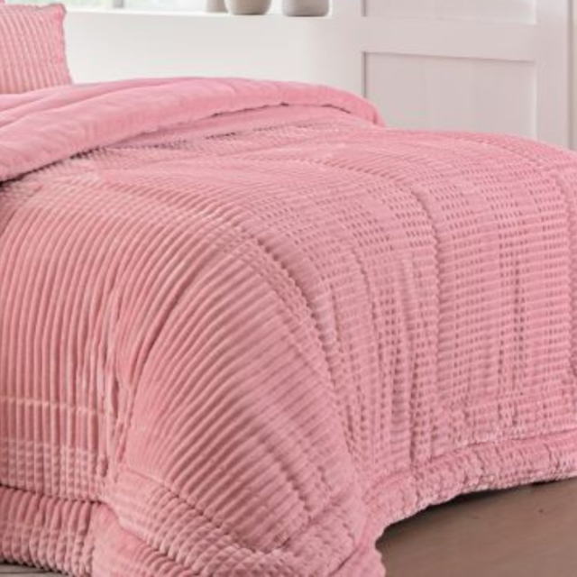 Edredom Casal Jacquard Supreme 2,20mx 2,40m Seven - Rosa Poema