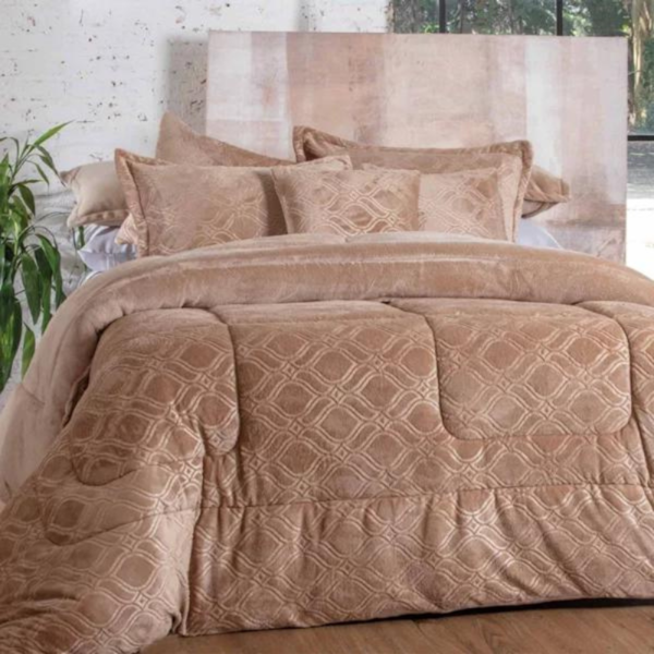 Edredom Casal Soft Charm 2,20mx 2,40m Seven - Castor Edredom Casal Soft Charm 2,20mx 2,40m Seven - Castor