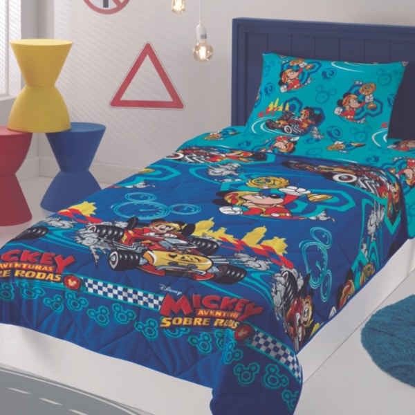 Edredom Infantil Dupla Face Microfibra 1,40m x 2,10m Lepper - Mickey Edredom Infantil Dupla Face Microfibra 1,40m x 2,10m Lepper - Mickey