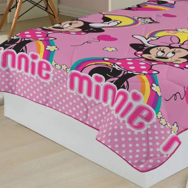 Edredom Infantil Dupla Face Microfibra 1,40m x 2,10m Lepper - Minnie