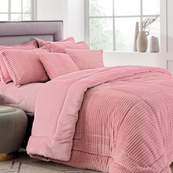 Edredom King Jacquard Supreme 2,40mx 2,80m Seven - Rosa Poema Edredom King Jacquard Supreme 2,40mx 2,80m Seven - Rosa Poema
