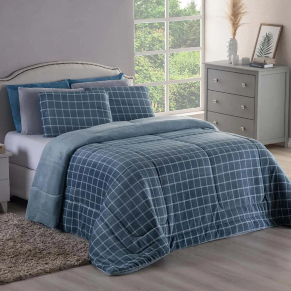 Edredom Queen Comfort Plush 2,40mx 2,60m Seven - Grid Edredom Queen Comfort Plush 2,40mx 2,60m Seven - Grid