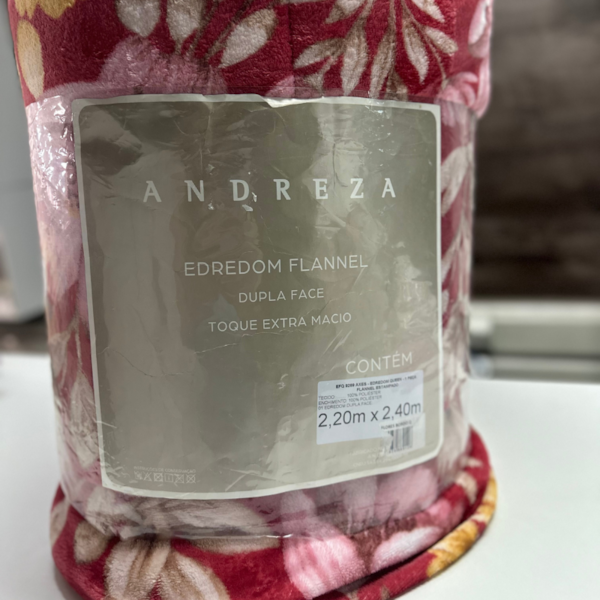 Edredom Queen Dupla Face Flannel Estampado 2,20m X 2,40M Andreza - Flores Bordo Edredom Queen Dupla Face Flannel Estampado 2,20m X 2,40M Andreza - Flores Bordo