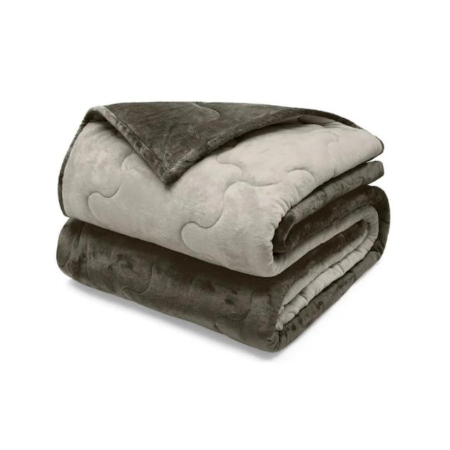 Edredom Solteiro Dupla Face Plush Flannel 1,50m x 2,00m Buettner - Chocolate