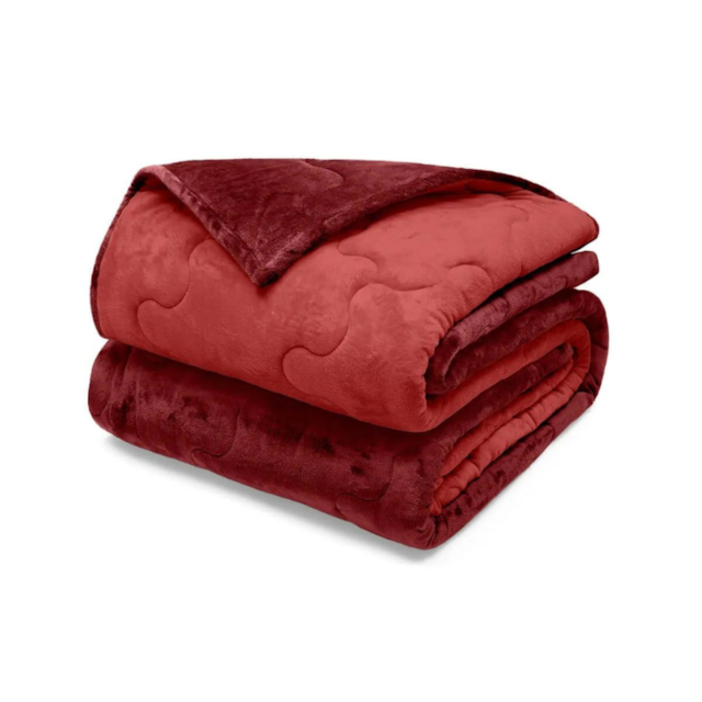 Edredom Solteiro Dupla Face Plush Flannel 1,50m x 2,00m Buettner - Vermelho