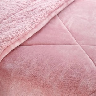 Edredrom Casal Capetown Sherpa Dupla Face Liso 1,80m x 2,20mNiazitex - Rosê