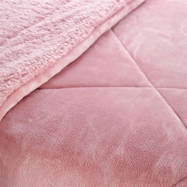 Edredrom Casal Capetown Sherpa Dupla Face Liso 1,80m x 2,20mNiazitex - Rosê