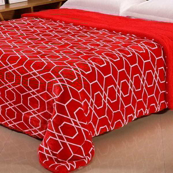 Edredrom King Capetown Sherpa Dupla Face Estampado Niazitex - Vermelho Edredrom King Capetown Sherpa Dupla Face Estampado Niazitex - Vermelho