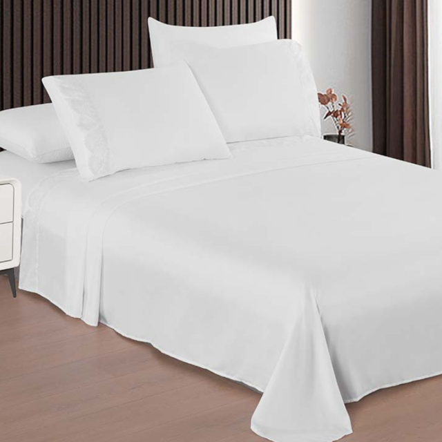 Jogo de Cama Casal Marquesa Camesa 04 Peças - Branco