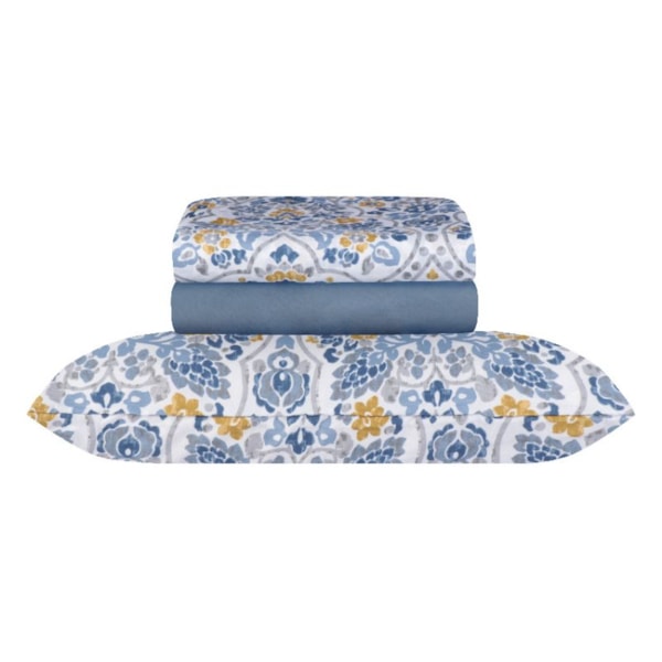 Jogo de Cama Casal Paco Milano Microfibra Estampado Sultan - Ivy/Azul