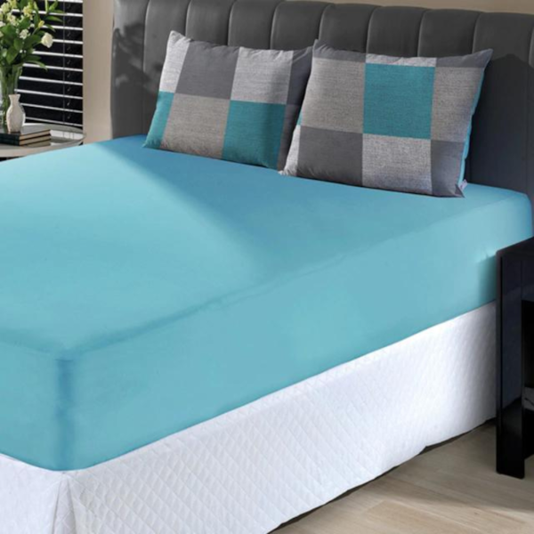 Jogo de Cama Casal Slim Malha 100% Algodao 03 Peças Edromania Allure - Piscina