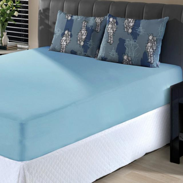 Jogo de Cama Casal Slim Malha 100% Algodao 03 Peças Edromania Espacial - Azul Bebê Jogo de Cama Casal Slim Malha 100% Algodao 03 Peças Edromania Espacial - Azul Bebê