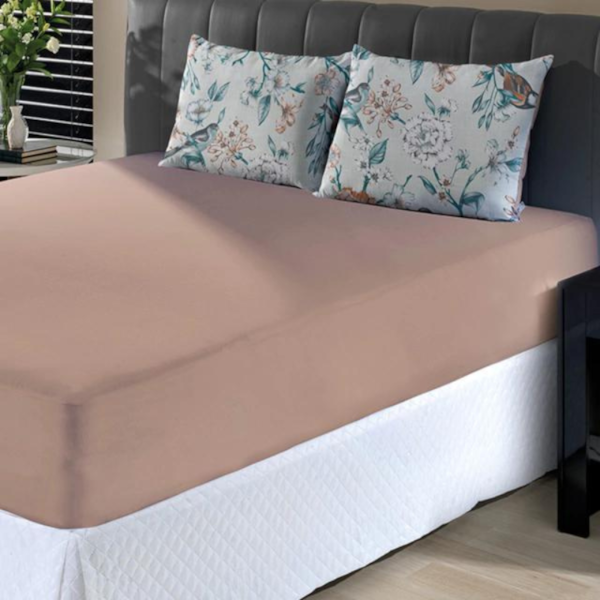 Jogo de Cama Casal Slim Malha 100% Algodao 03 Peças Edromania Floratta - Avelã Jogo de Cama Casal Slim Malha 100% Algodao 03 Peças Edromania Floratta - Avelã