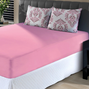 Jogo de Cama Casal Slim Malha 100% Algodao 03 Peças Edromania Lamour - Rosa