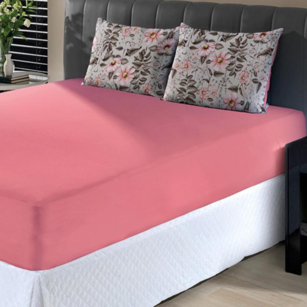 Jogo de Cama Casal Slim Malha 100% Algodao 03 Peças Edromania Margot - Chiclete Jogo de Cama Casal Slim Malha 100% Algodao 03 Peças Edromania Margot - Chiclete