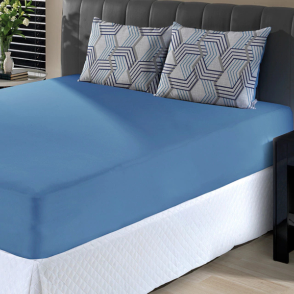 Jogo de Cama Casal Slim Malha 100% Algodao 03 Peças Edromania Troia - Azul Jogo de Cama Casal Slim Malha 100% Algodao 03 Peças Edromania Troia - Azul
