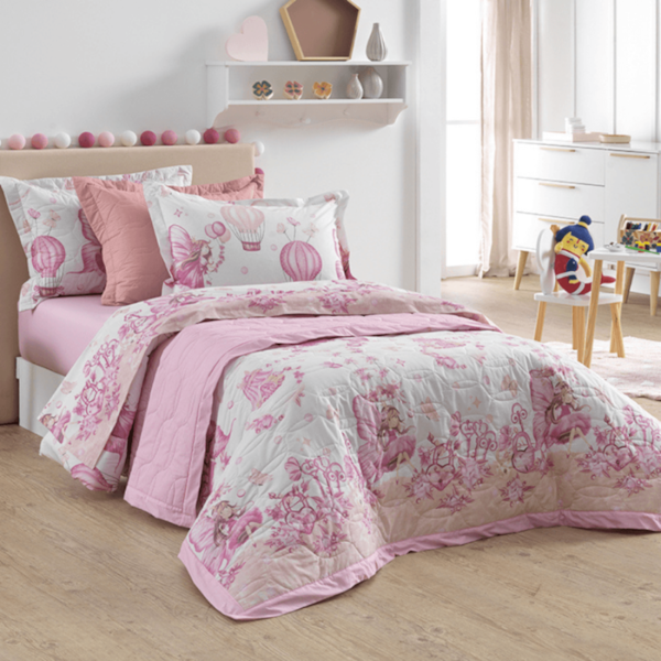 Jogo de Cama Infantil 180 Fios 03 Peças Estampado Karsten - Segredo das Fadas Jogo de Cama Infantil 180 Fios 03 Peças Estampado Karsten - Segredo das Fadas