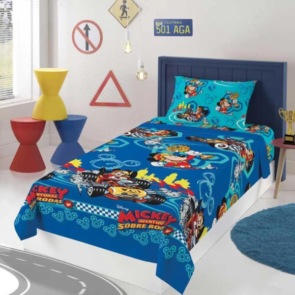 Jogo de Cama Infantil Microfibra 02 Peças  Lepper - Mickey