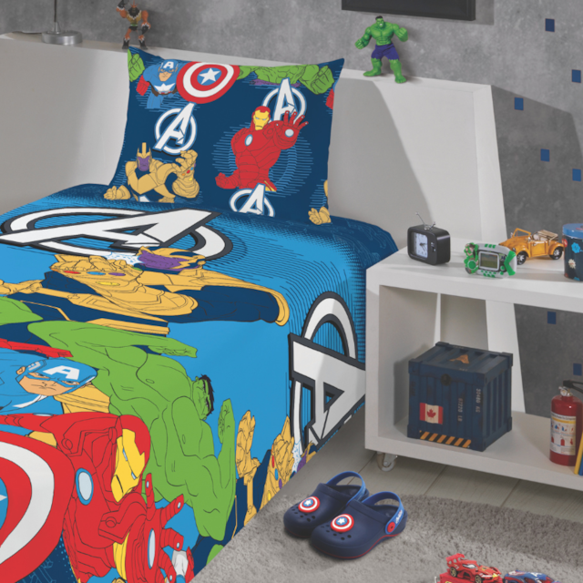 Jogo de Cama Infantil Microfibra 03 Peças Lepper - Avengers II