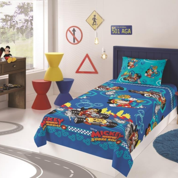 Jogo de Cama Infantil Microfibra 03 Peças Lepper - Mickey Aventura