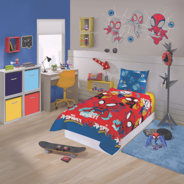 Jogo de Cama Infantil Microfibra 03 Peças Lepper - Spidey Jogo de Cama Infantil Microfibra 03 Peças Lepper - Spidey