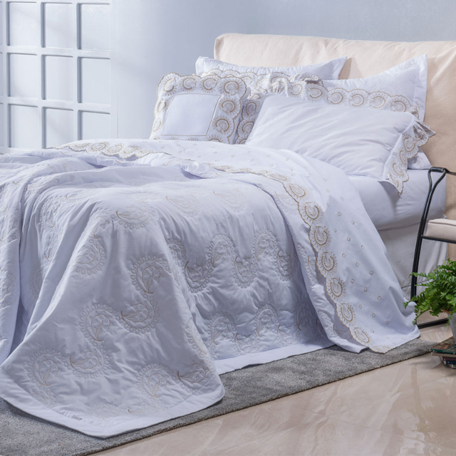 Jogo de Cama King Astral Decor 230 Fios 04 Peças Juma - Branco