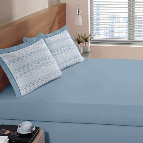Jogo de Cama King Reffinata 100% Algodão 03 Peças Bouton - Rayon Marinho Jogo de Cama King Reffinata 100% Algodão 03 Peças Bouton - Rayon Marinho