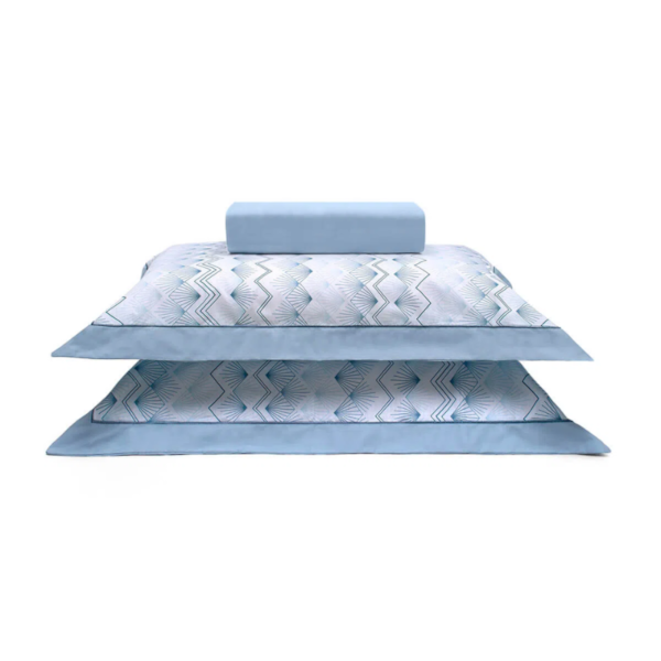 Jogo de Cama King Reffinata 100% Algodão 03 Peças Bouton - Rayon Marinho